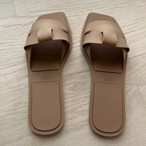 Zara Tan Rubber Slides size 38 this season